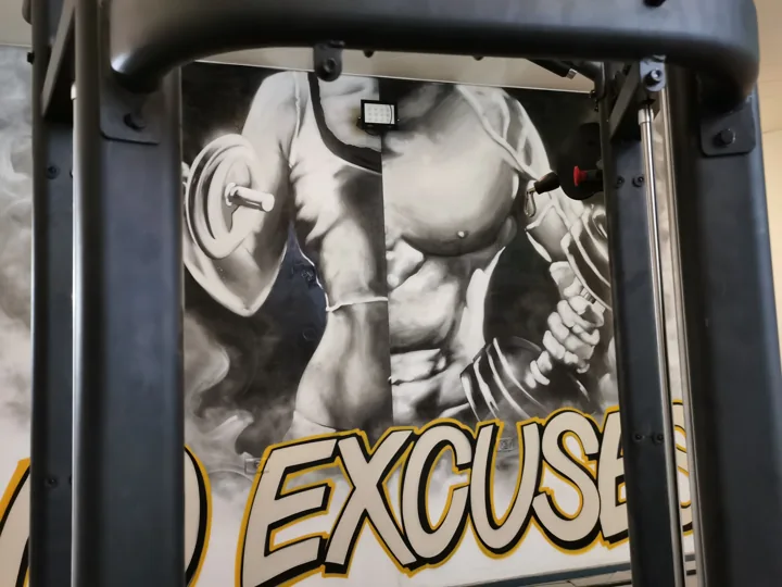 Gym · monochrome mural