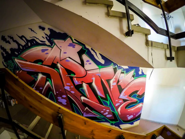 Stairwell lettering