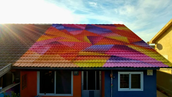 Painted tiled roof