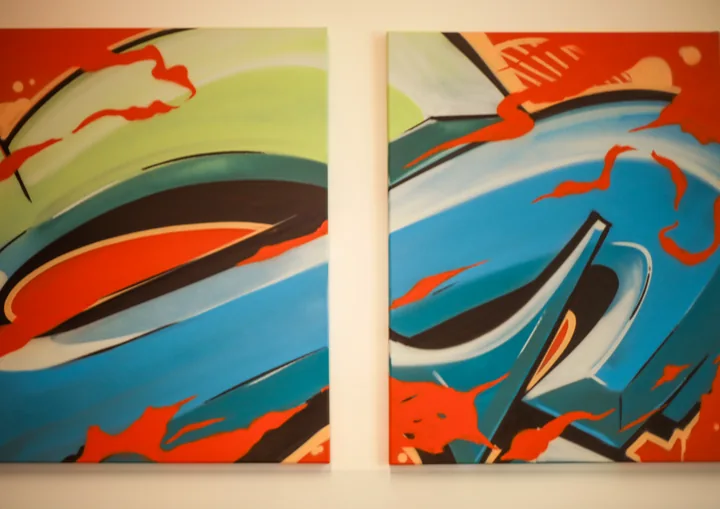 Abstract diptych