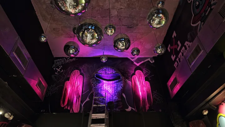 Painted shop interior