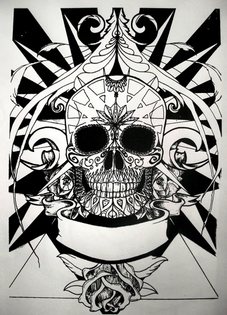 Skull drawing