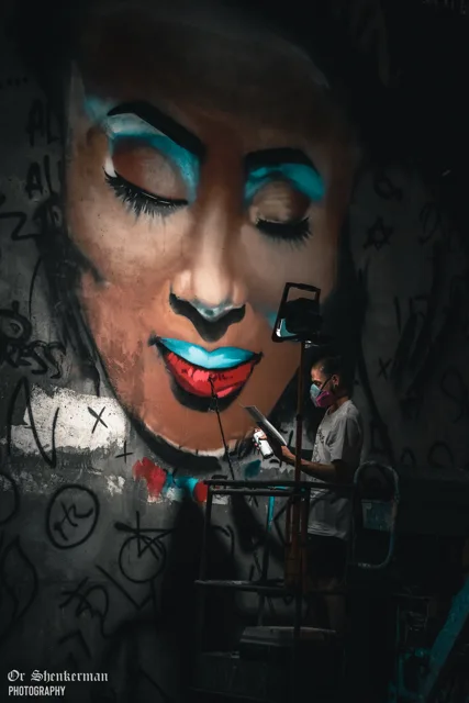Painting the face using a reference
