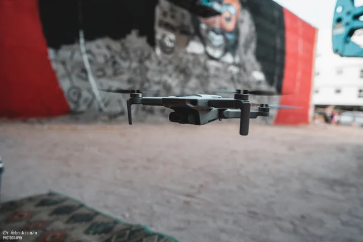 Drone documenting the mural