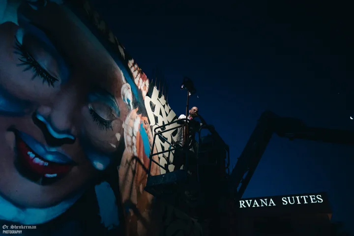 Working beside the portrait at night