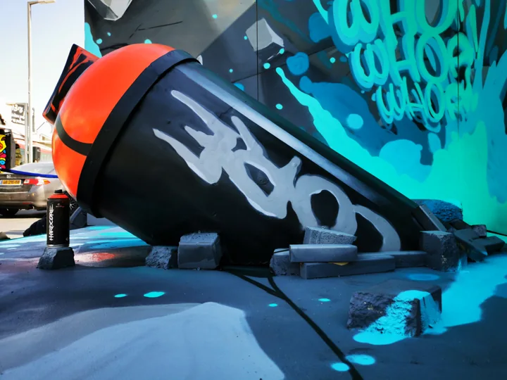 The spray-can installation · Photograph 2