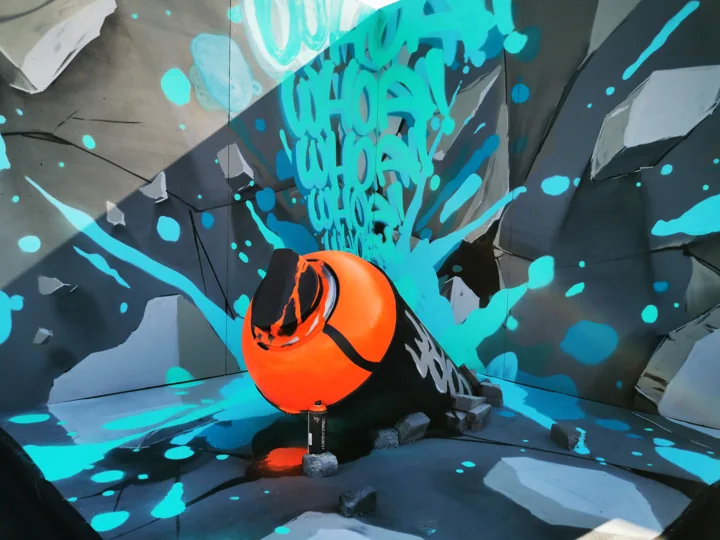 The spray-can installation · Photograph 4