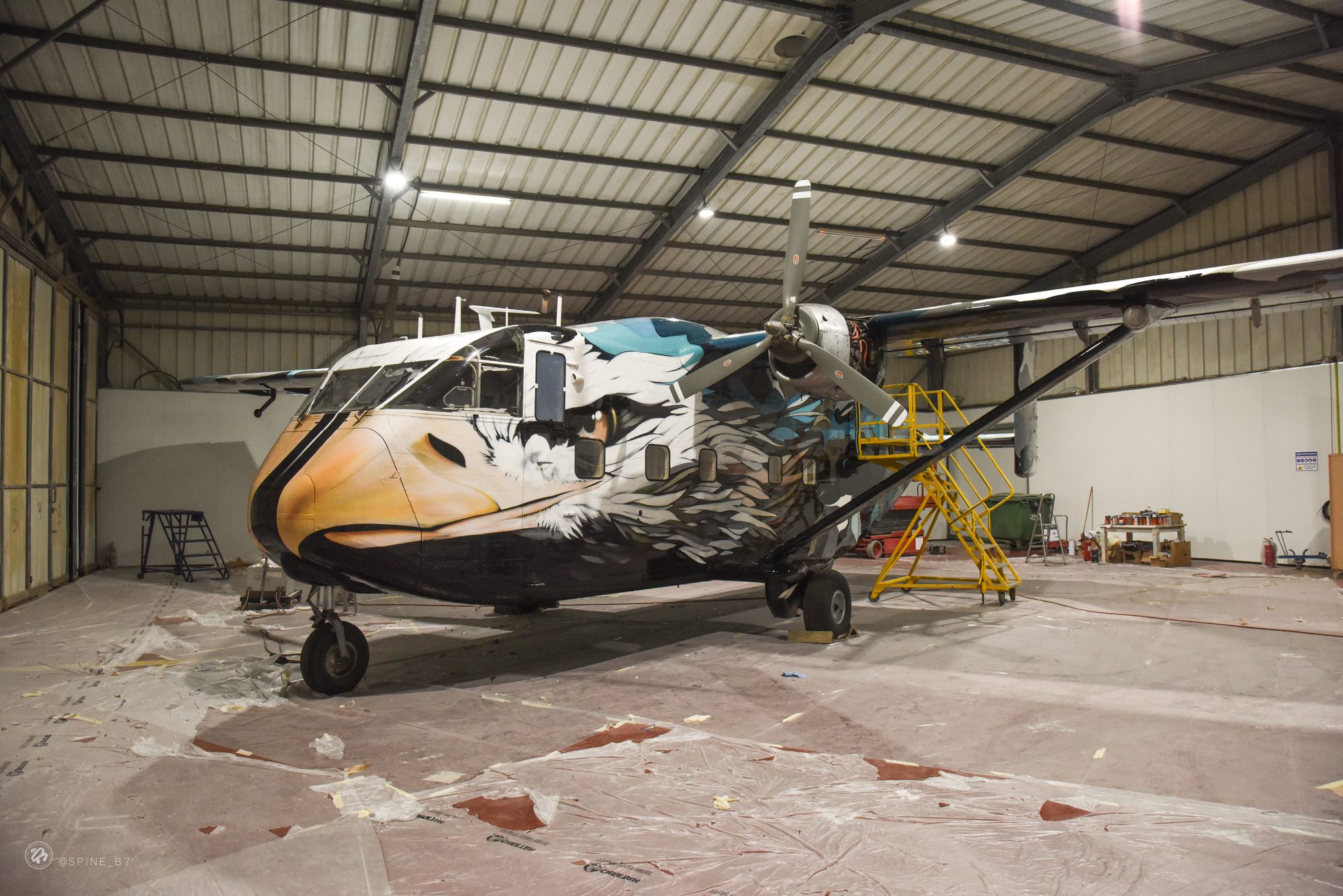 Skyvan aircraft — first aircraft painted with spray cans in Israel, 2024